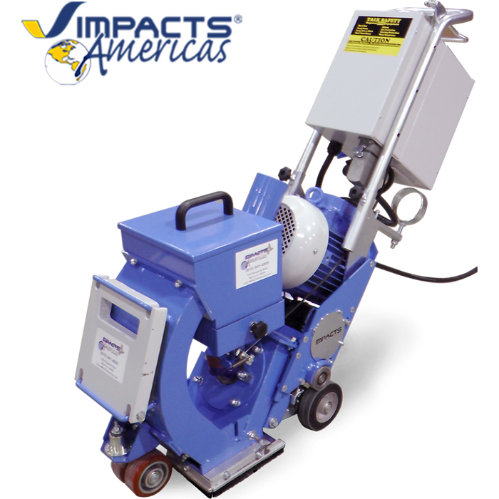 IMPACTS 8' SHOTBLASTER SELF-PROPELLED / 5.3 HORSE POWER / 220 VOLT SINGLE PHASE / 255 LBS...PRODUCTION = UP TO 800 SFT/HR