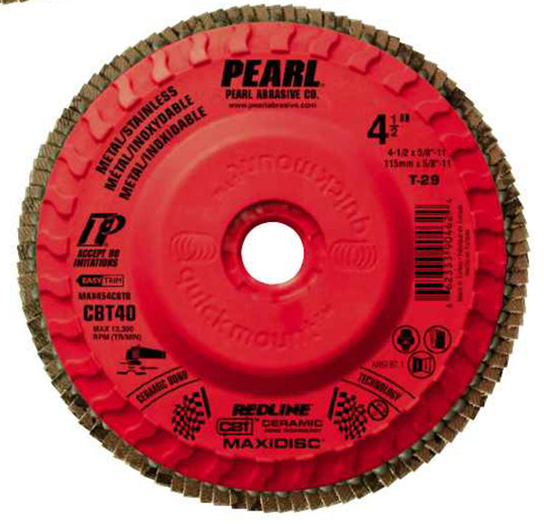 METAL/STAINLESS STEEL CERAMIC REDLINE CBT 4-1/2" X 5/8-11 X 40 GRIT