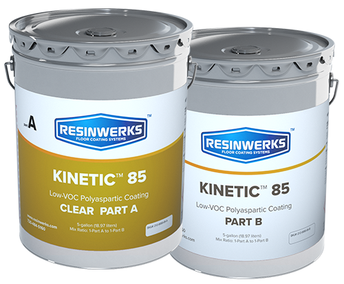 POLYASPARTIC KINETIC 85-SL..2 GAL. KIT CLEAR / SLOW SET..85% SOLIDS POLYASPARTIC..1:1 MIX RATIO