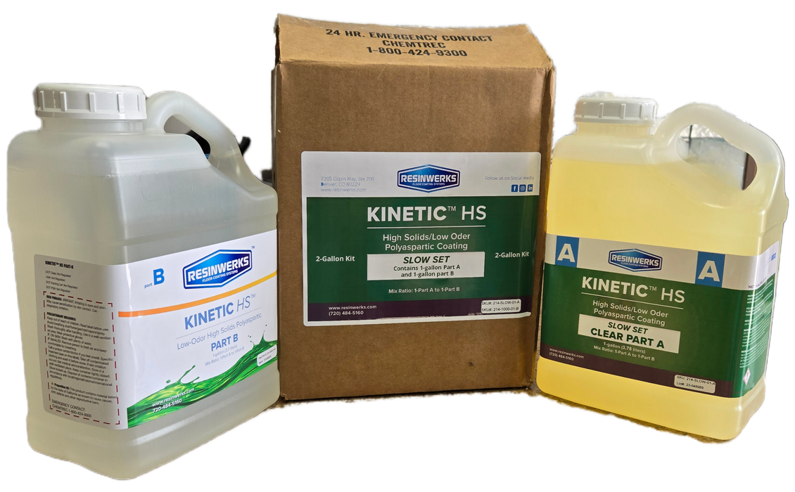 POLYASPARTIC KINETIC HS-SL..2 GAL. KIT CLEAR / NO ODOR / SLOW SET..93% SOLIDS POLYASPARTIC..1:1 MIX RATIO