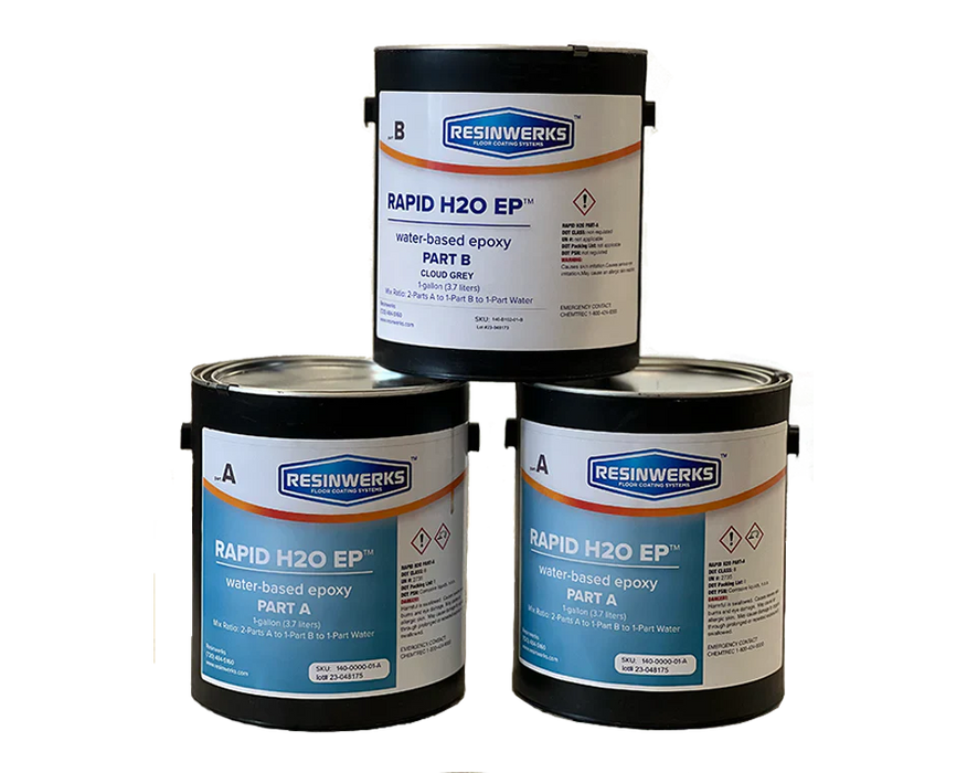 RAPID H2O 4 GAL KIT BLACK THICK BUILD WATER BASED EPOXY 2A : 1B MIX RATIO